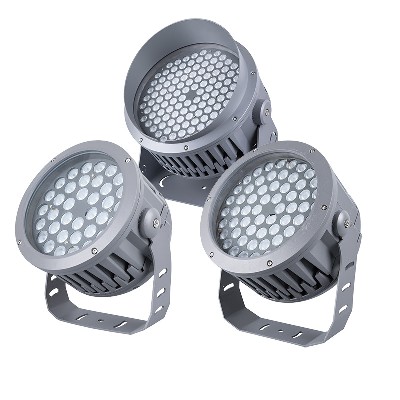 源头厂家大功率多规格圆形led投光灯市政亮化工程防雨rgbw投射灯