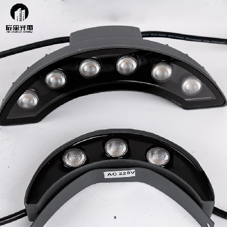 LED corrugated light yellow light white light crescent light 6W outdoor engineering pavilion construction lighting spotlight landscape tile light