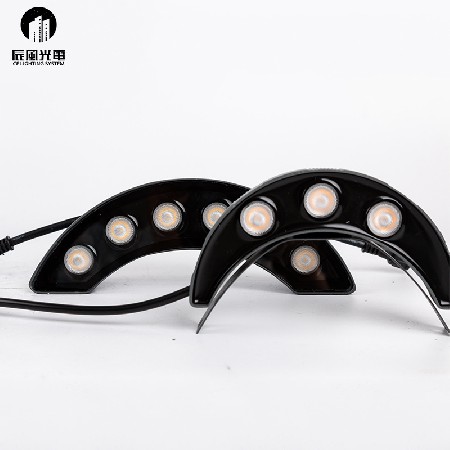 LED corrugated light yellow light white light crescent light 6W outdoor engineering pavilion construction lighting spotlight landscape tile light