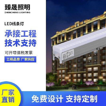户外线条灯七彩LED工程亮化轮廓灯跑马灯别墅酒店非标线条灯12W