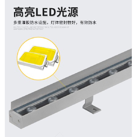 户外洗墙灯桥梁景区外墙氛围灯led洗墙灯带挡板酒店广场文旅照明