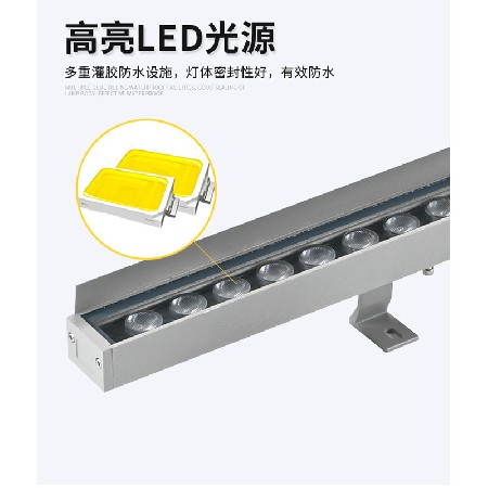 LED洗墙灯12W线性线条灯户外防水别墅桥梁楼体亮化工程外墙景观灯