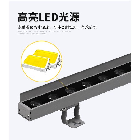 led洗墙灯户外防水室内射灯24V室外外墙楼体亮化线条照明灯