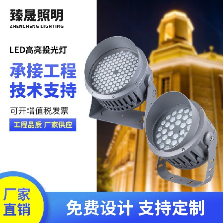 源头厂家大功率多规格圆形led投光灯市政亮化工程防雨rgbw投射灯