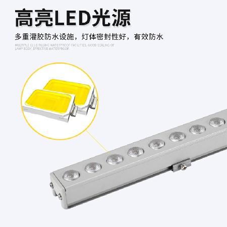 厂家直供LED线条灯建筑外墙12W铝材线条户外亮化工程LED线条灯