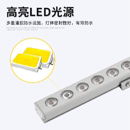 户外亮化工程洗墙灯酒店KTV外墙建筑线条灯外控12V防水铝材灯条